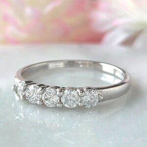 Five Stone Wedding Band Ring - Charmed Aroma